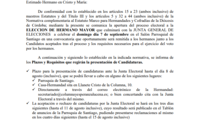 Convocatoria elecciones a Hermano Mayor