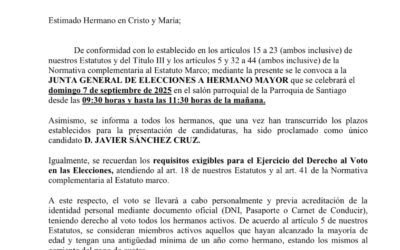 Convocatoria Junta General de Elecciones a HM 2025